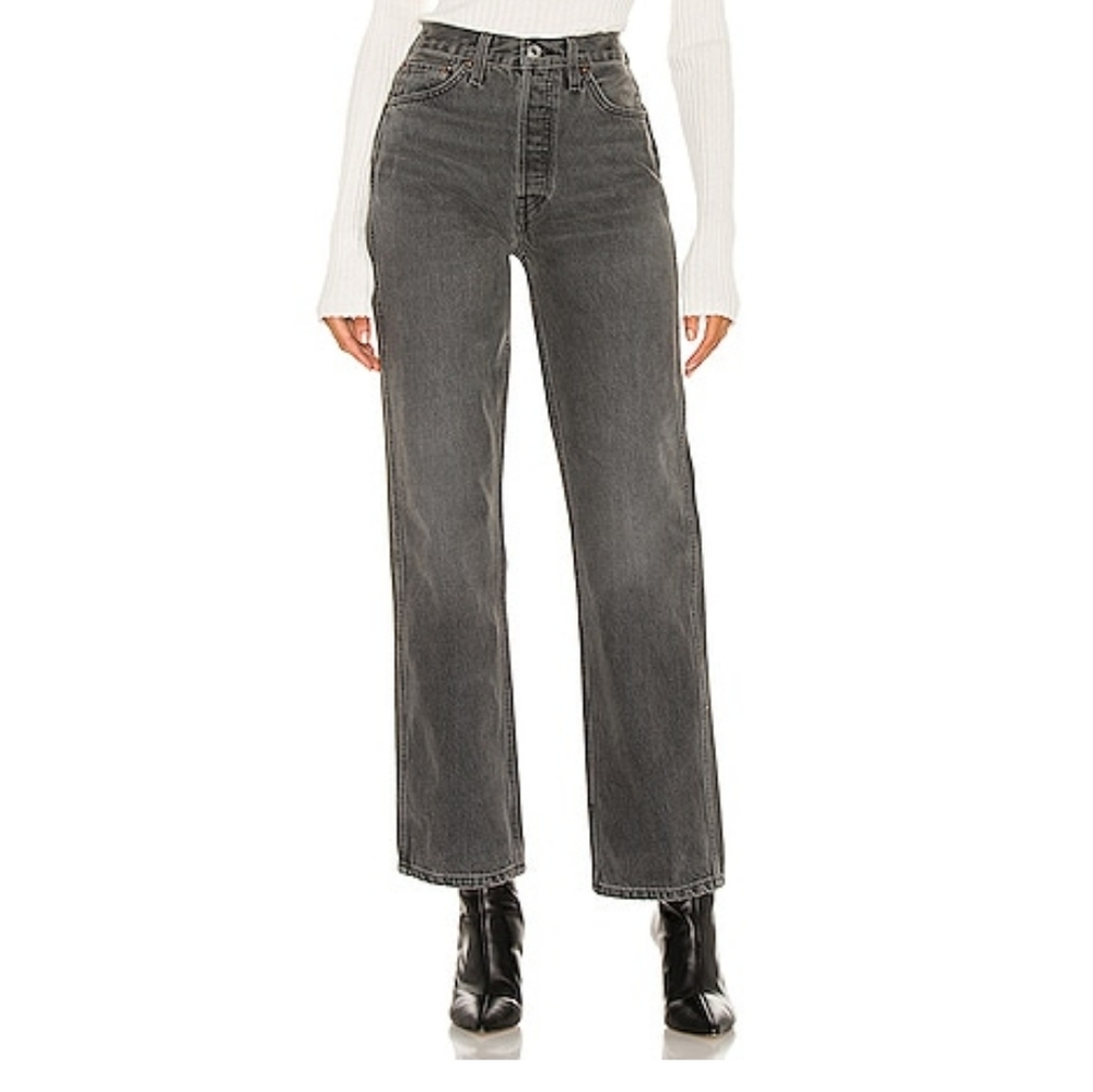 RE/DONE 90s High Rise Loose Jeans in Vintage Ash Grey